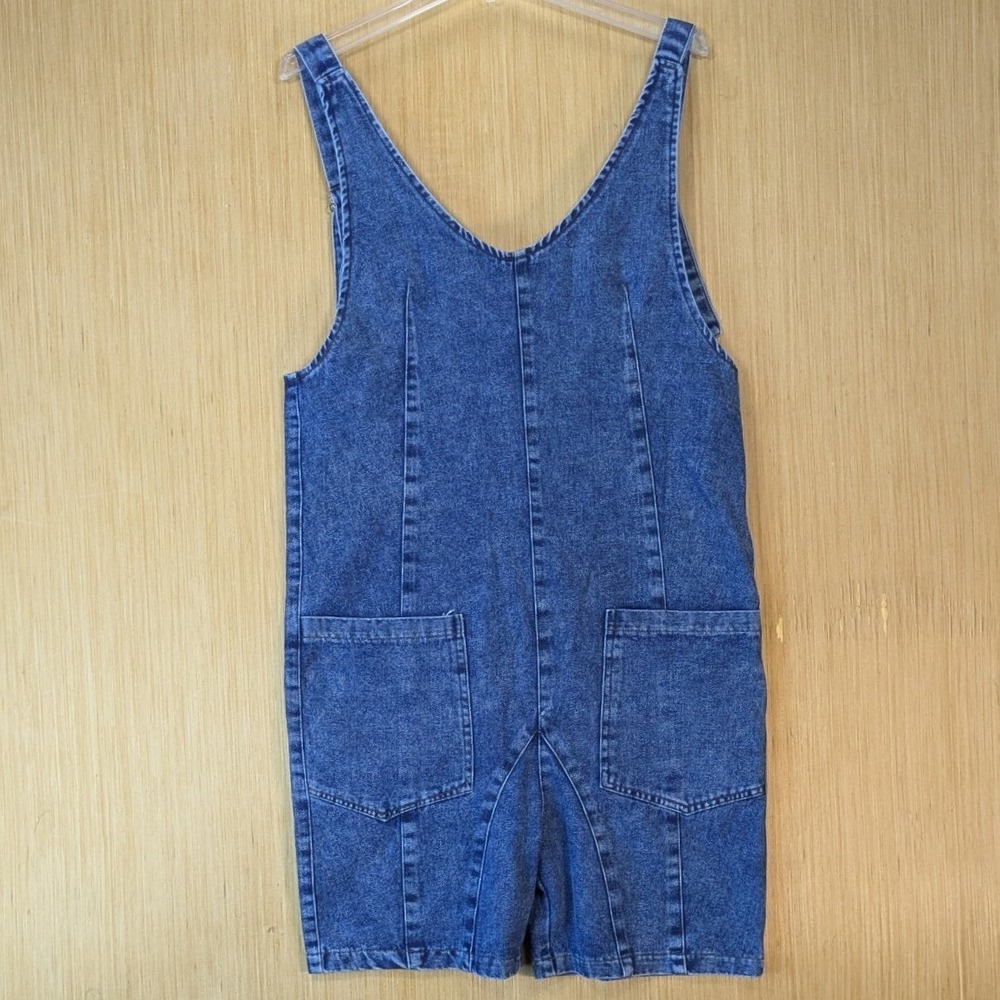 Women's Denim Romper‎ Boho Retro Western Concert Overall Shorts Jumpsuit Small